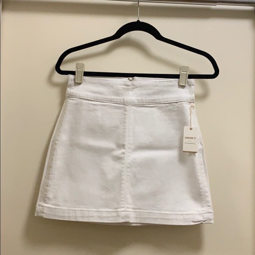 White denim mini skirt